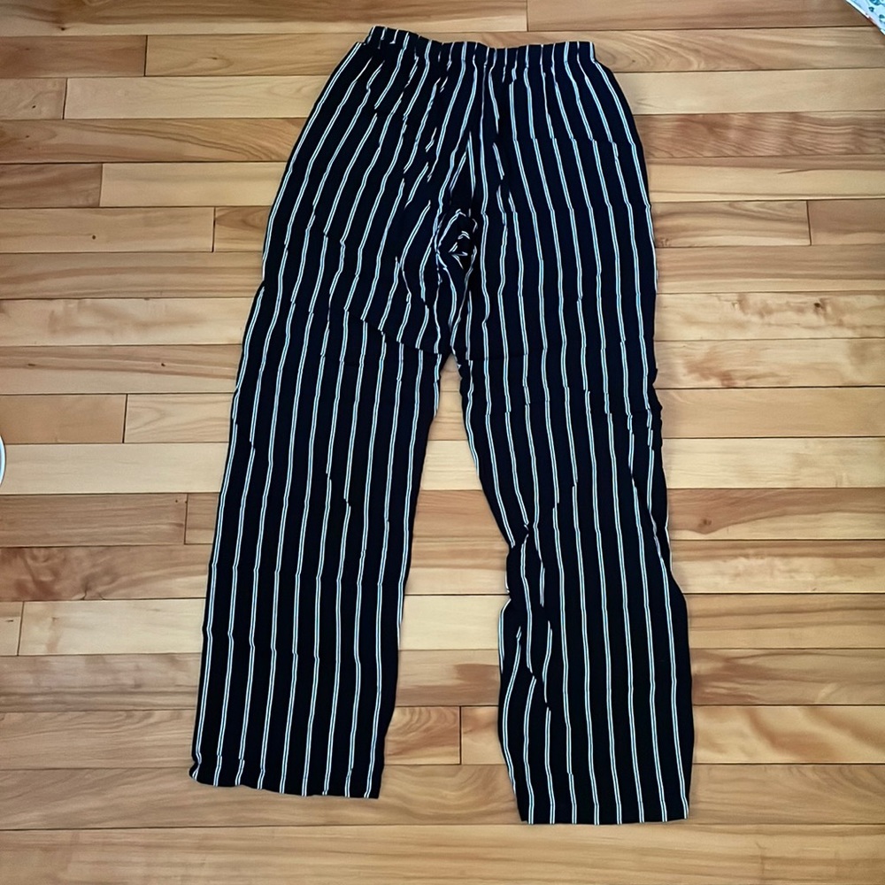 John Galt Black & White Stripe Business Pants